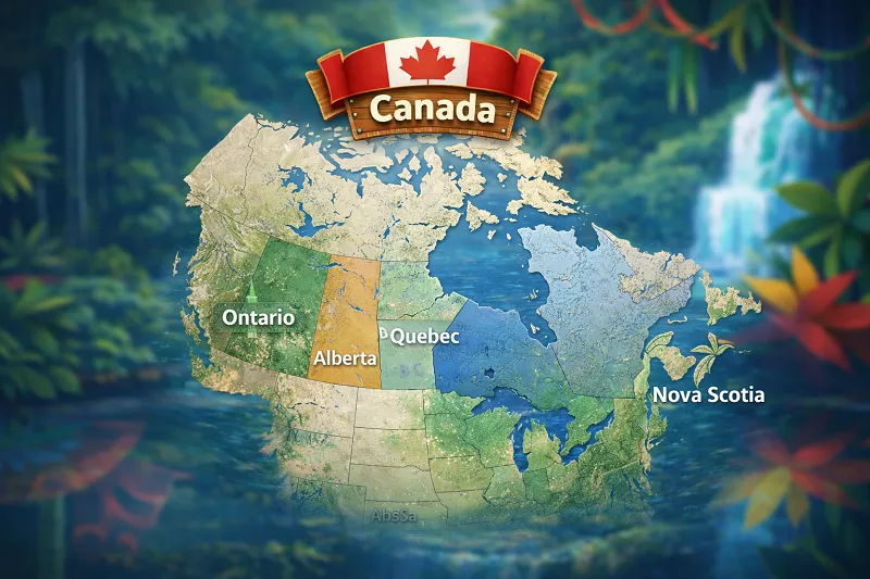 Amazon Slots Casino Canada availability by province including Ontario Quebec British Columbia Alberta and Nova Scotia